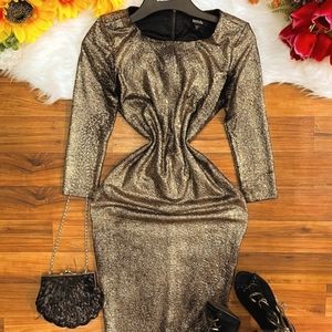 XOXO Gold Shimmer Cocktail Dress
